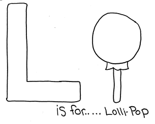 Letter L Coloring page lollipop